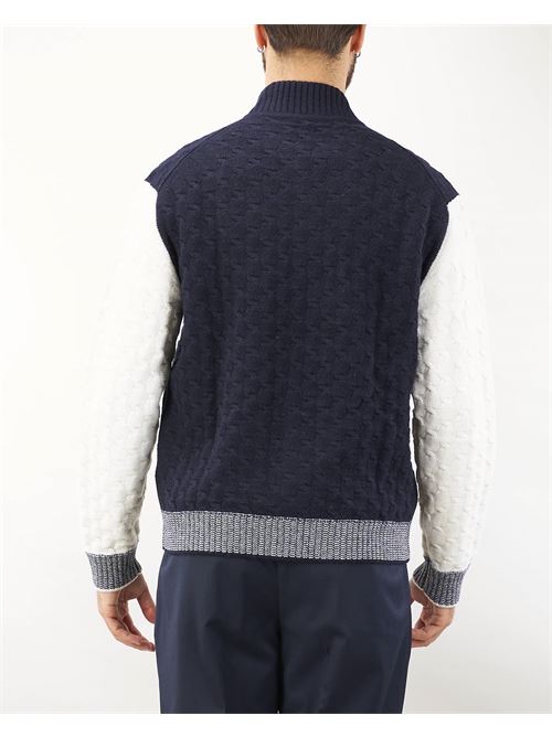 Jacquard wool knit bomber Paolo Pecora PAOLO PECORA | Cardigan | AO01F0022